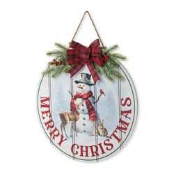 Glitzhome Merry Christmas 15 in. Hanging Decor