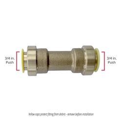 QuickFitting Push to Connect 3/4 in. PTC in. Brass Straight Union