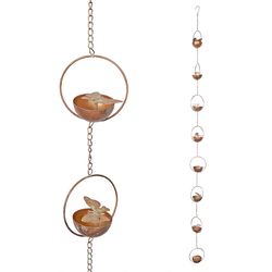 Alpine Multicolored Iron 4 in. H Butterfly Chain Rain Catcher