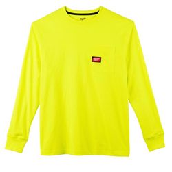 Milwaukee XL Long Sleeve Unisex Crew Neck High Visibility Heavy Duty Shirt
