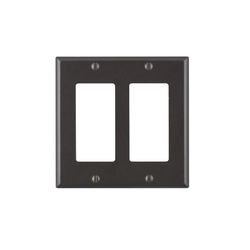 Leviton Brown 2 gang Thermoset Plastic Decorator Wall Plate 1 pk