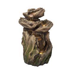 Alpine Polyresin Assorted 22 in. H Fountain with LED Light