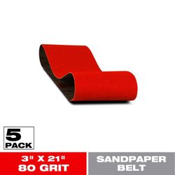 Diablo 21 in. L X 3 in. W Premium Zirconium Blend Sanding Belt 80 Grit Medium 5 pk