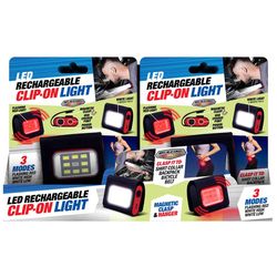 Blazing LEDz Black/Red LED Rechargeable COB Clip Light