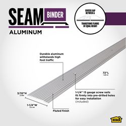 M-D Building Products 0.1 in. H X 1.25 in. W X 72 in. L Prefinished Silver Aluminum Seam Binder
