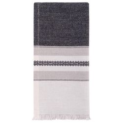 Karma Black/White Cotton Napkin Set 18 in. L X 18 in. W