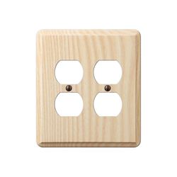 Amerelle Contemporary Unfinished Beige 2 gang Ash Wood Duplex Wall Plate 1 pk