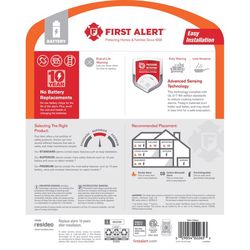 First Alert 10 Year 10-Year Battery Ionization Smoke Detector 1 pk