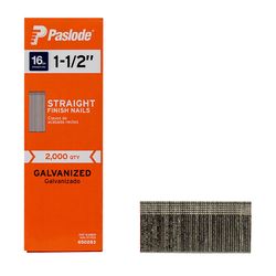 Paslode 1-1/2 in. L X 16 Ga. Straight Strip Galvanized Finish Nails 2000 pk