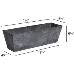 Novelty ArtStone 6.8 in. H X 21.5 in. W X 6.5 in. D Resin Ella Window Box Black
