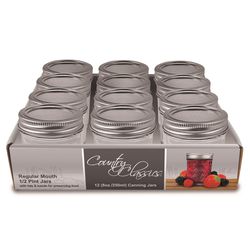 Country Classics Regular Mouth Canning Jar 8 oz 12 pk