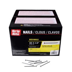 Grip-Rite 8D 2.5 in. Box Bright Steel Nail Flat Head 50 lb