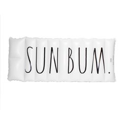CocoNut Float Rae Dunn White Vinyl Inflatable Sun Bum Pool Floating Lounger