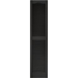 Builders Edge 64 in. H X 14.5 in. W Black Louvered Vinyl Shutter 2 pk