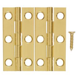 Ace 2 in. W X 1 in. L Polished Brass Brass Narrow Hinge 2 pk