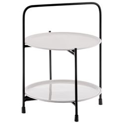 Karma 15.25 in. H X 11.5 in. L Black/White Metal Tray Stand