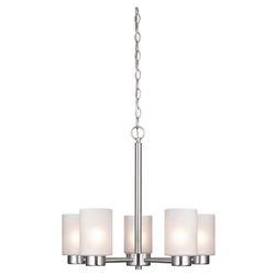 Westinghouse Sylvestre Brushed Nickel Gray 5 lights Chandelier