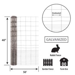 YardGard 40 in. H X 50 ft. L Galvanized Steel Welded Wire Fence