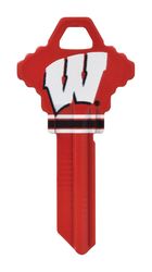 HILLMAN NCAA Wisconsin Badgers House/Office Key Blank 68 Single For Schlage Locks Red