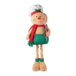 Glitzhome Multicolored Telescoped Christmas Gingerbreadman Table Decor 26-39 in.