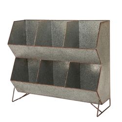Glitzhome 20.67 in. H X 24.02 in. W X 7.87 in. D Gray Metal Decorative Wall Shelf