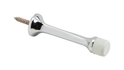 Ives 3-1/8 in. W X 7/8 in. L Brass Bright Chrome Door Stop Mounts to wall