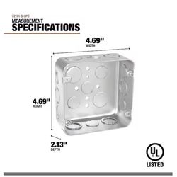 Southwire New and Old Work Square Steel Electrical Box