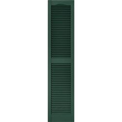 Builders Edge 67 in. H X 14.5 in. W Forest Green Louvered Vinyl Shutter 2 pk