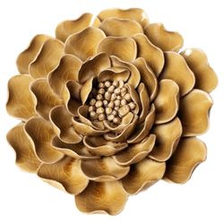 Chive English Garden 2.16 in. H X 5 in. L Glazed Caramel Ceramic Charm Peony Wall Flower