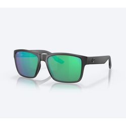 Costa Paunch Sunglasses Men's Smoke Crystal Frame Green Mirror 580G Lens Polarized