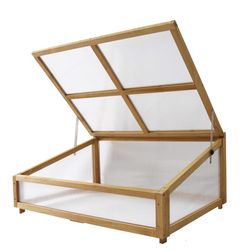 VegTrug Cold Frame Natural 41 in. W X 30 in. D X 18 in. H Raised Bed Greenhouse