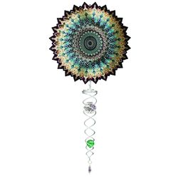 Spinfinity Designs Multi-color Stainless Steel 6.5 in. Mandala Earth Mini Set Outdoor Spinner