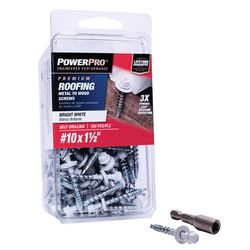 HILLMAN Power Pro No. 10 Ga. X 1.5 in. L Hex Drive Washer Head Coarse Roofing Screws