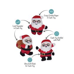 Fringe Studio For Dog Red/White Polyester Rebel Without a Claus Dog Toy Extra Small-Medium 1 pk