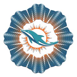 Spinfinity Designs Stainless Steel 12 in. Miami Dolphins Wind Spinner
