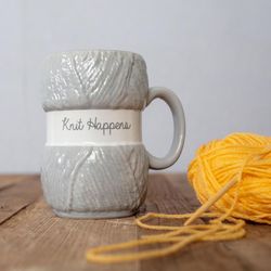 Scobie Boxer Gifts 5.5 fl. oz. Gray BPA Free Knit Happens Mug