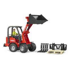 Bruder Schaffer Compact Loader w/Figure and Accessories Multicolored