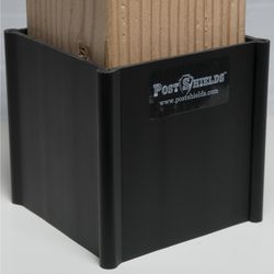 Post Shields Inc. 4 in. H X 4 in. W X 4 in. L PVC Coated Black PVC Fence Post Protection