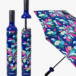 Vinrella Blue Emmeline Floral 38 in. D Umbrella