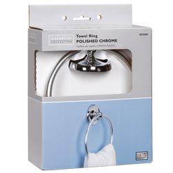 Oakbrook Collection Polish Chrome Towel Ring Zinc