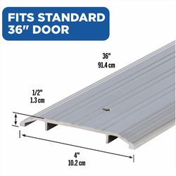 M-D Building Products 0.5 in. H X 4 in. W X 36 in. L Aluminum Commercial Threshold Silver