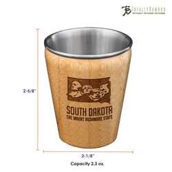 Totally Bamboo 2 oz Brown/Silver Stainless Steel/Wood South Dakota Shot Glass
