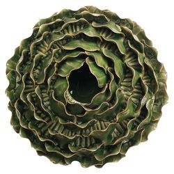 Chive Utopia 3 in. H X 7 in. L Glazed Green Ceramic Floral Vase