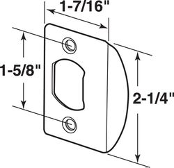 Prime-Line 2.25 in. H X 1-5/8 in. L Brass-Plated Steel Latch Strike Plate