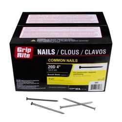 Grip-Rite 20D 4 in. Common Bright Steel Nail Flat Head 50 lb