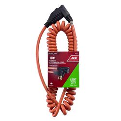 Ace Indoor or Outdoor 3 to 10 ft. L Orange Extension Cord 16/3 SJTW