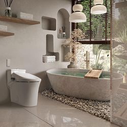 SmartBidet 0 gal White Round Electronic Bidet Toilet Seat