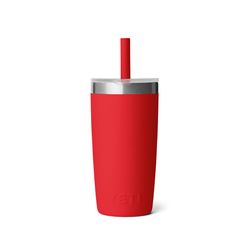 YETI Rambler Jr 10 oz Rescue Red BPA Free Kids Cups with Silicone Straw
