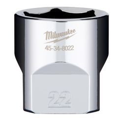 Milwaukee 22 mm X 3/8 in. drive Metric 6 Point Standard Socket 1 pc