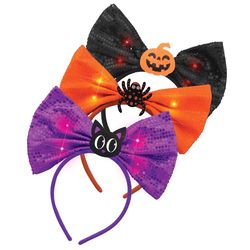 Magic Seasons LED Lights Up Halloween Bow Headband 1 pk (RANDOM COLOR)
